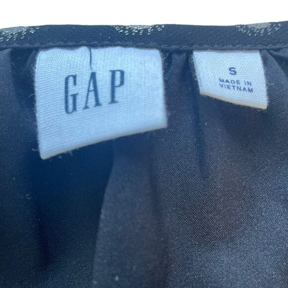 Gap Black Metallic Polka Dot Long Sleeve Midi Dress Women’s Size Small - Picture 8 of 9